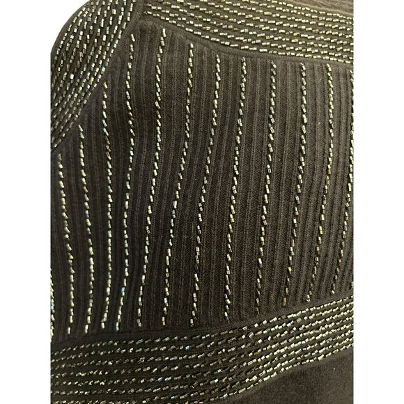 Ellen Tracy Womens Black Silk Cashmere Blend Beaded Tank Top Medium Quiet Luxury - Picture 4 of 7